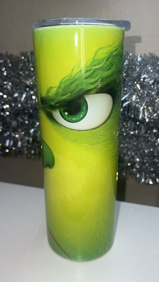 Grinch tumbler with no straw