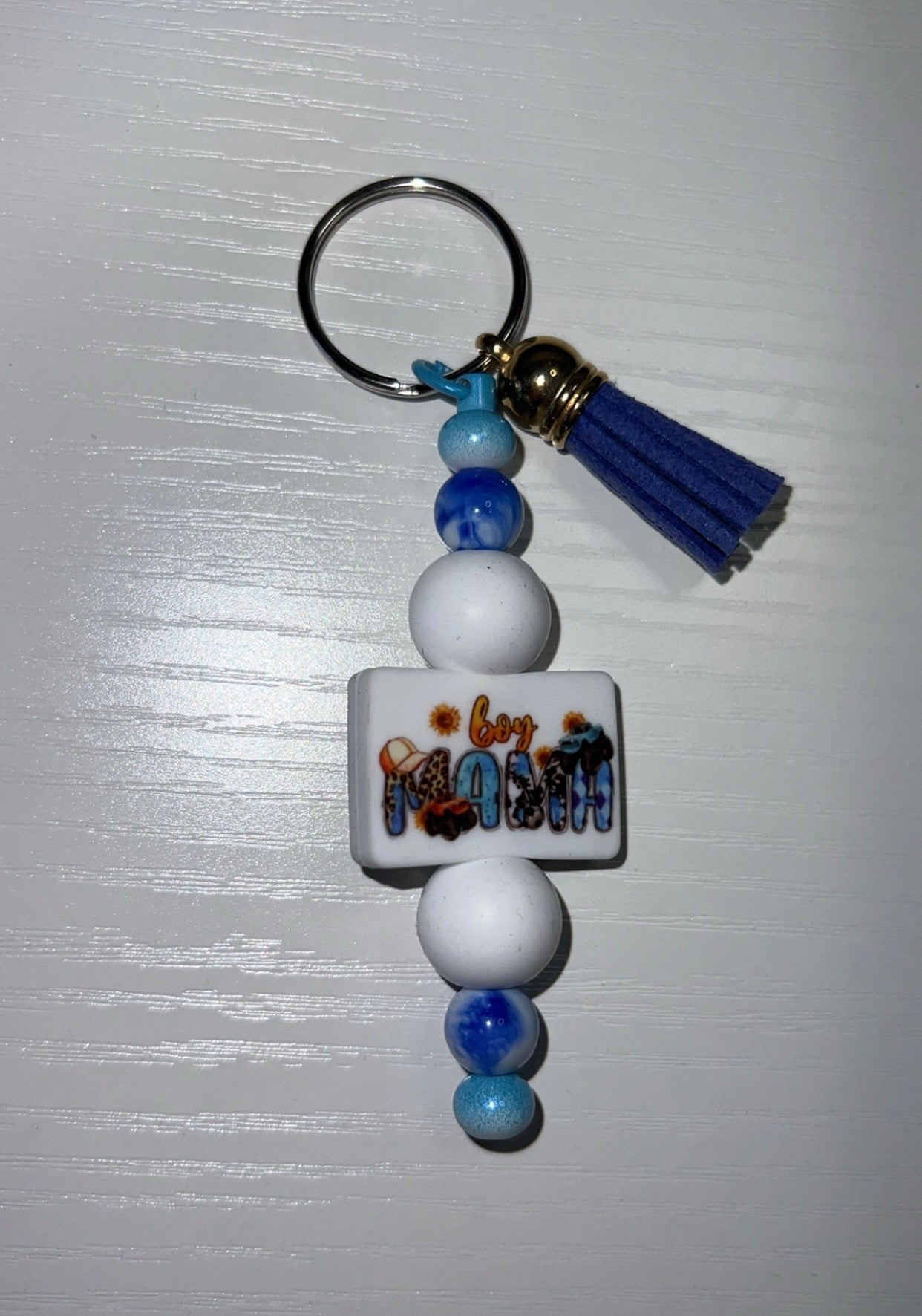 “Boy mom” keychain