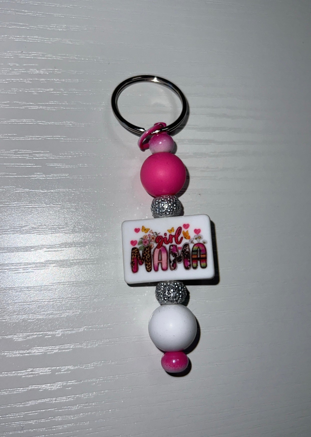 “Girl mom” keychain
