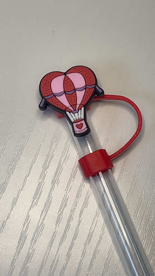 Heart air balloon straw topper