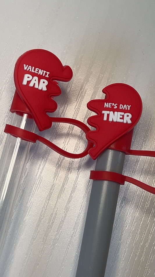 Valentine’s Day partner straw topper set