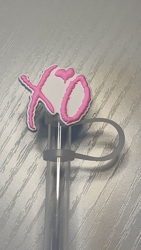 Pink XO straw topper