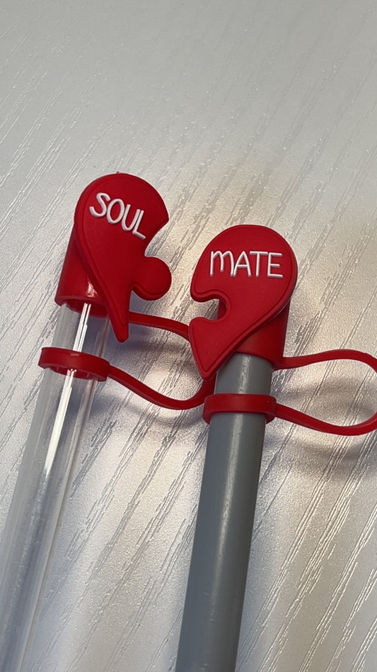 Soul mate straw topper set