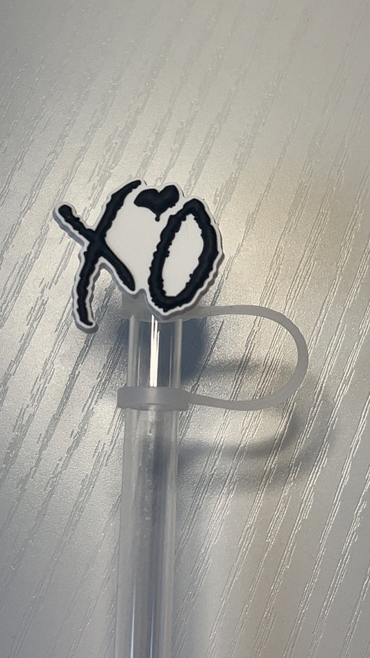 Black XO straw topper