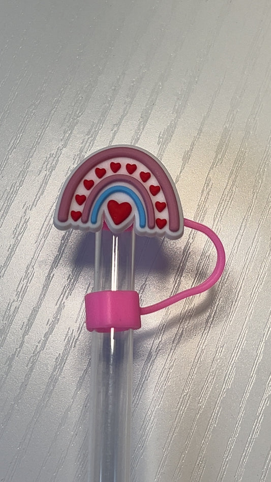Heart rainbow straw topper