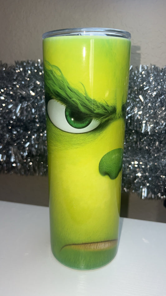 Grinch tumbler with no straw