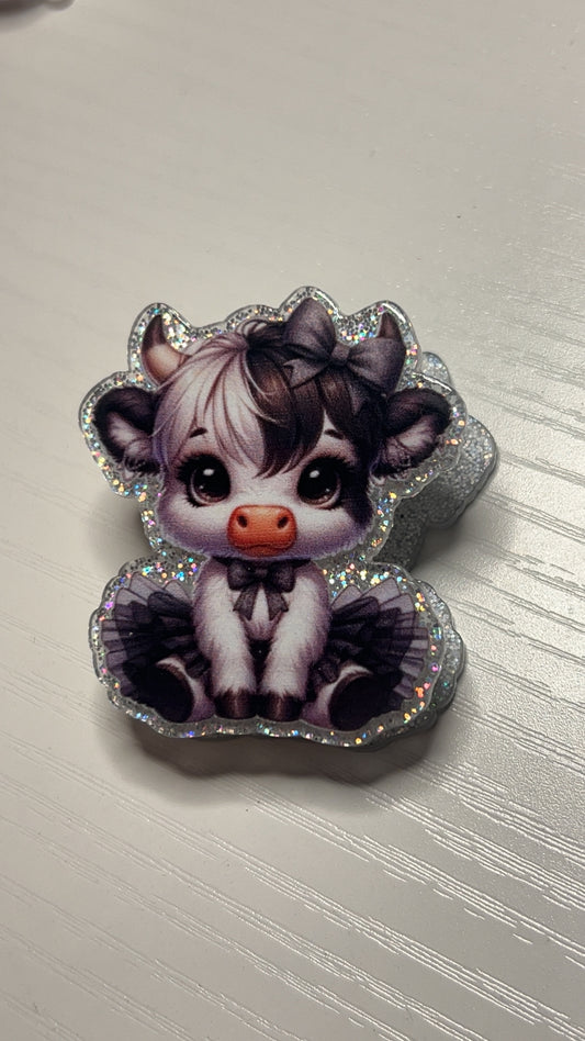 Black and white tutu calf bag clip