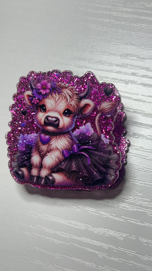 Acrylic Purple Tutu calf bag clip