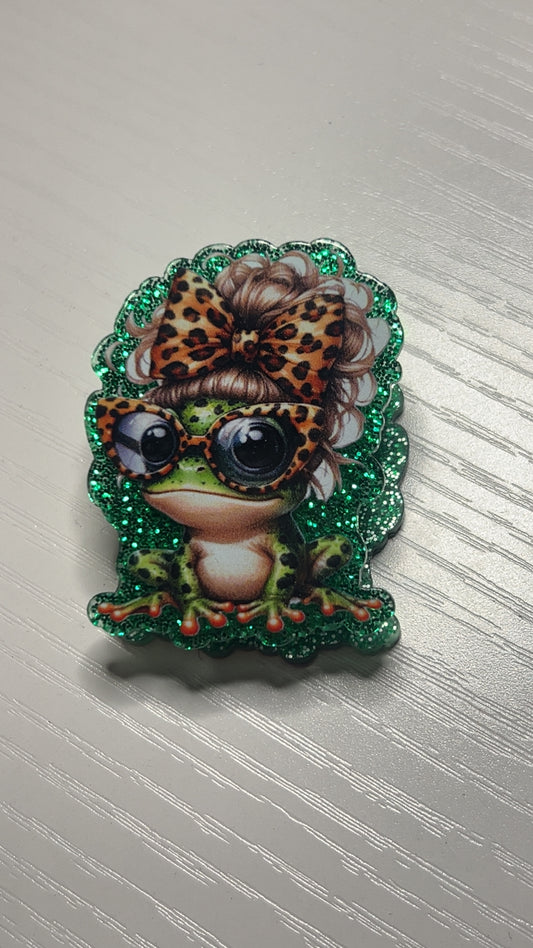 Girly frog bag clip